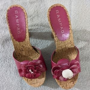 Pink Rampage cork heels